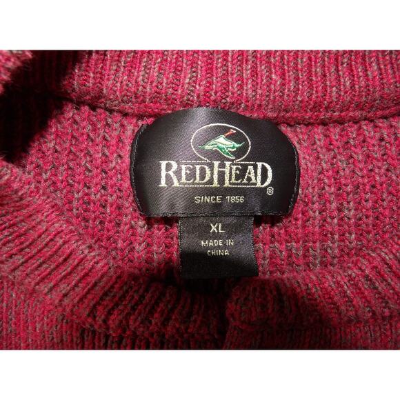 Red Head Mens Sweater XL Knit Heavy Red Cable Pullover Fishermen Grandpa - Picture 4 of 8